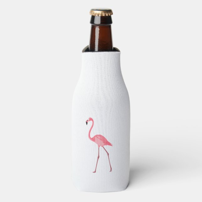Beautiful Pink Flamingo Bottle Cooler (Bottle Front)