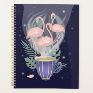 Beautiful Pink Flamingo Exotic Tea Time Planner