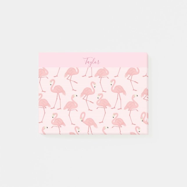 Beautiful Pink Flamingo Post-it Notes (Front)
