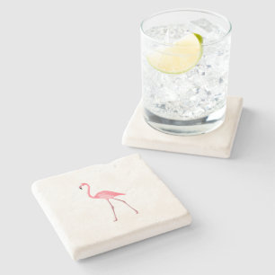 Beautiful Pink Flamingo Stone Coaster