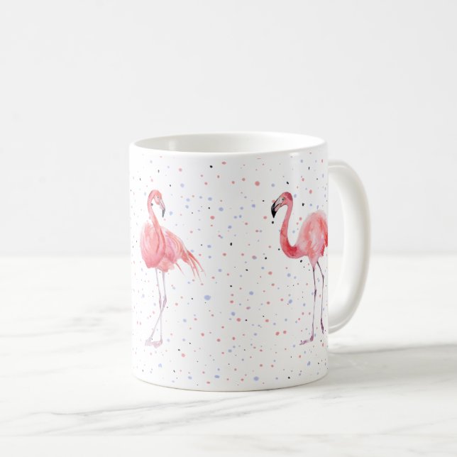 Beautiful pink flamingos pattern coffee mug (Front Right)