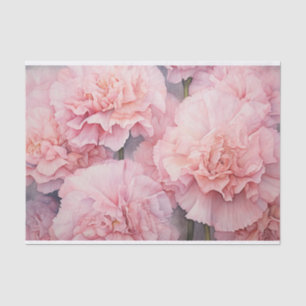Beautiful Pink Floral Carnation Watercolor Art Tissue Paper