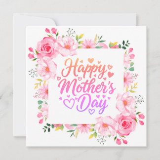 Beautiful Pink Floral Happy Mother's Day Card