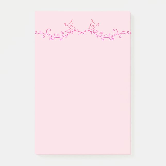 Beautiful Pink Floral Post-it Notes (Front)