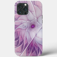 Beautiful Pink Flower Abstract Fractal Initials