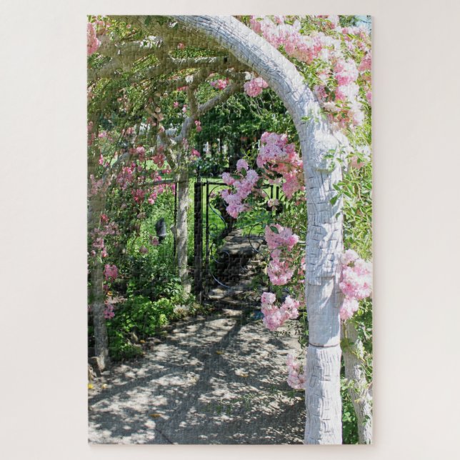 Beautiful Pink Flower Arch Puzzle (Vertical)