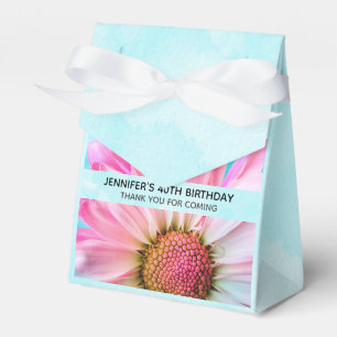 Beautiful Pink Flower Close Up Photo Birthday Favour Box