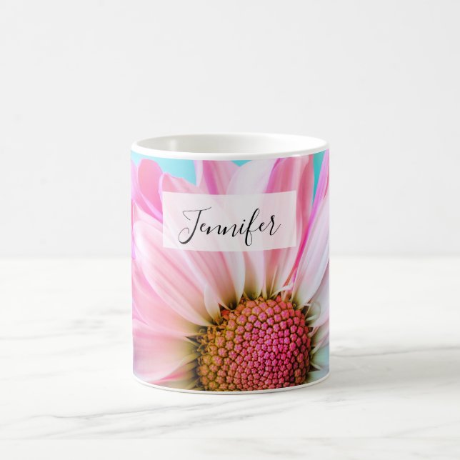 Beautiful Pink Flower Close Up Photo Coffee Mug (Center)