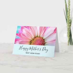 Beautiful Pink Flower Close Up Photo Mother's Day Card
