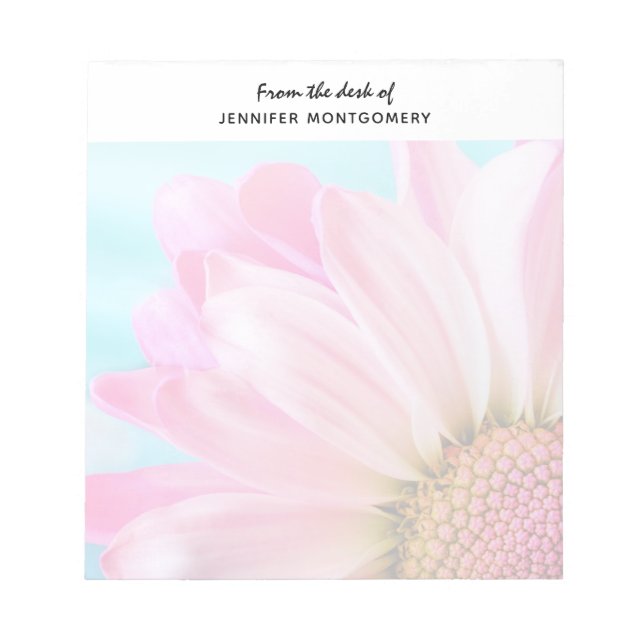 Beautiful Pink Flower Close Up Photo Notepad (Front)