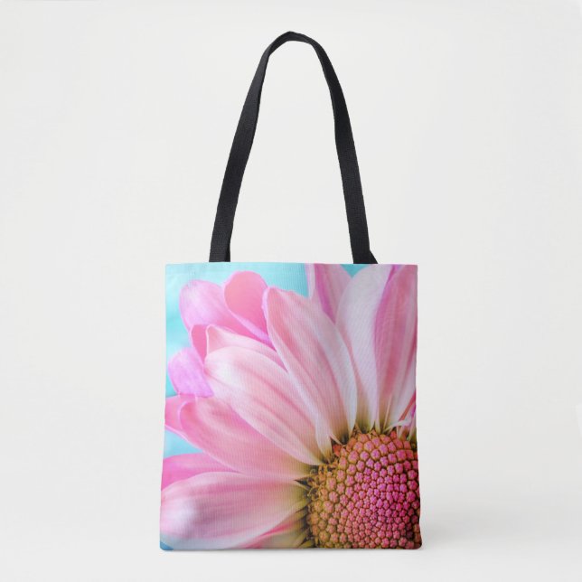 Beautiful Pink Flower Close Up Photo Tote Bag (Front)