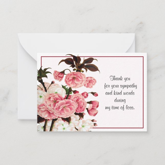 Beautiful Pink Flower Thank You Card (Front)