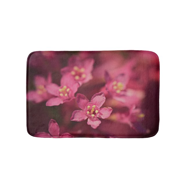 Beautiful Pink Flowers Bath Mat (Front)