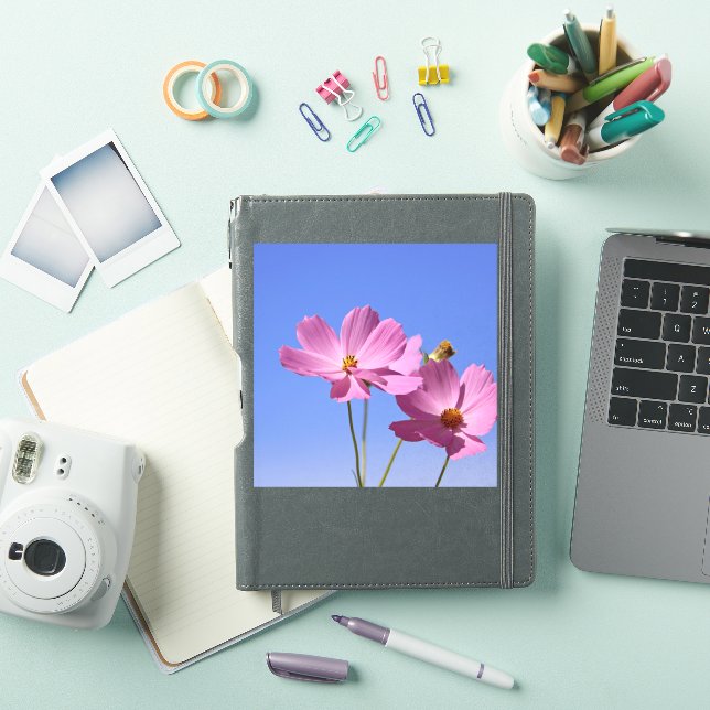 beautiful pink flowers hugging a clear blue sky (iPad Cover)