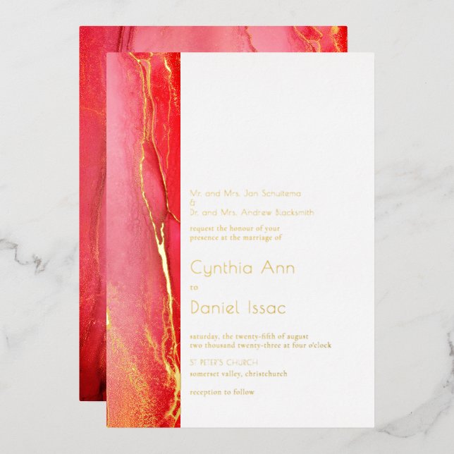 Beautiful Pink Gold Abstract Wedding (Front/Back)