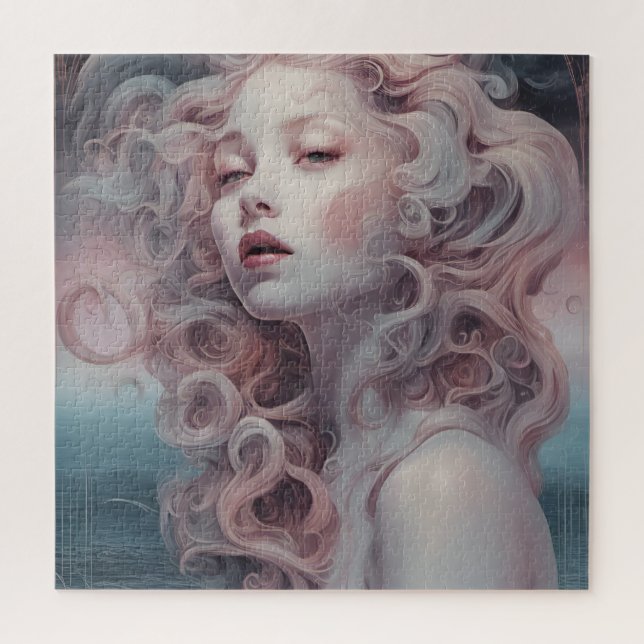 Beautiful Pink Hair Mermaid Jigsaw Puzzle (Vertical)