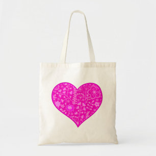 Beautiful Pink Heart Tote Bag