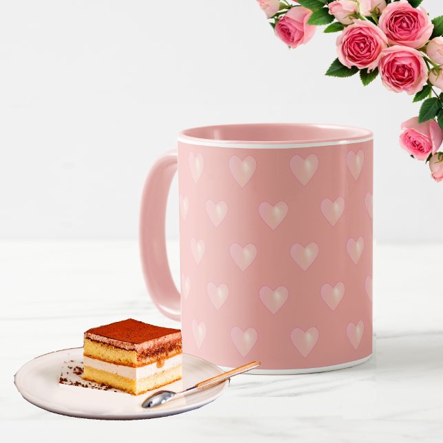 Beautiful Pink Hearts on Pink Mug (Creator Uploaded)