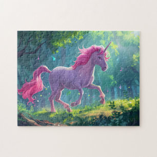 beautiful pink horse unicorn cartoon jigsaw puzzle
