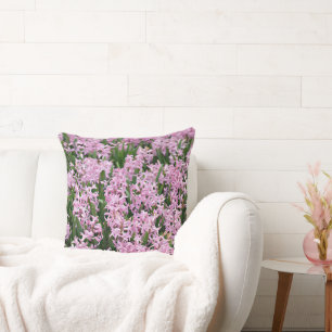 Beautiful pink hyacinths cushion