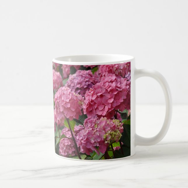 Beautiful pink hydrangea flowers coffee mug (Right)