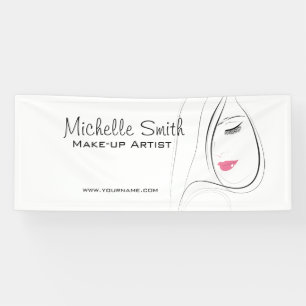Beautiful pink lips make up artist  branding banner