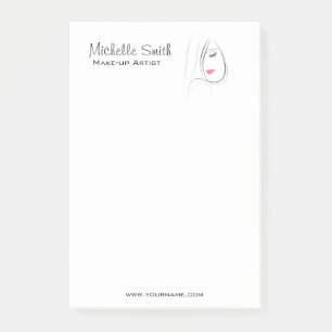 Beautiful pink lips make up artist  branding post-it notes