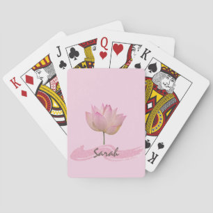 Beautiful Pink Lotus Flower Playing Cards