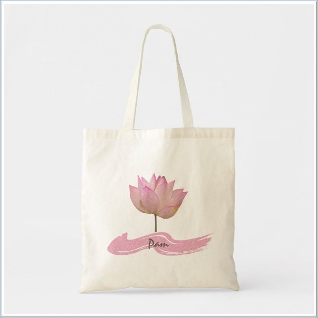 Beautiful Pink Lotus Flower  Tote Bag (Bookmark my store! https://www.zazzle.com/store/capricepetit)