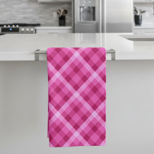 Beautiful Pink Magenta Plaid Kitchen Towel