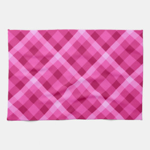 Beautiful Pink Magenta Plaid Kitchen Towel