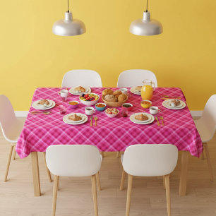 Beautiful Pink Magenta Plaid Small Tablecloth