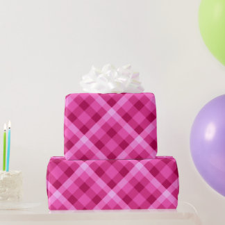 Beautiful Pink Magenta Plaid Wrapping Paper