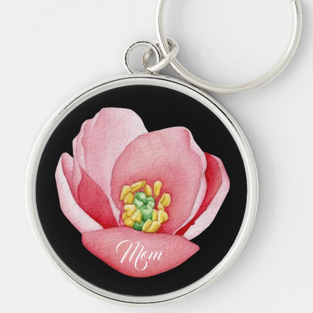 Beautiful Pink Magnolia Flower | Mum  Key Ring (Front)
