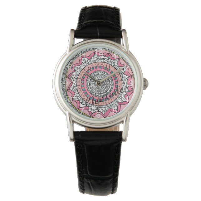 Beautiful Pink Mandala  Watch (Front)