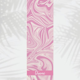 Beautiful Pink Marble Swirl Monogram Yoga Mat