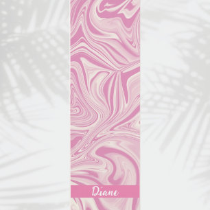 Beautiful Pink Marble Swirl Monogram Yoga Mat