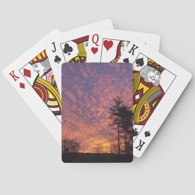 Beautiful Pink Orange Clouds Photo Playing Cards (Back)