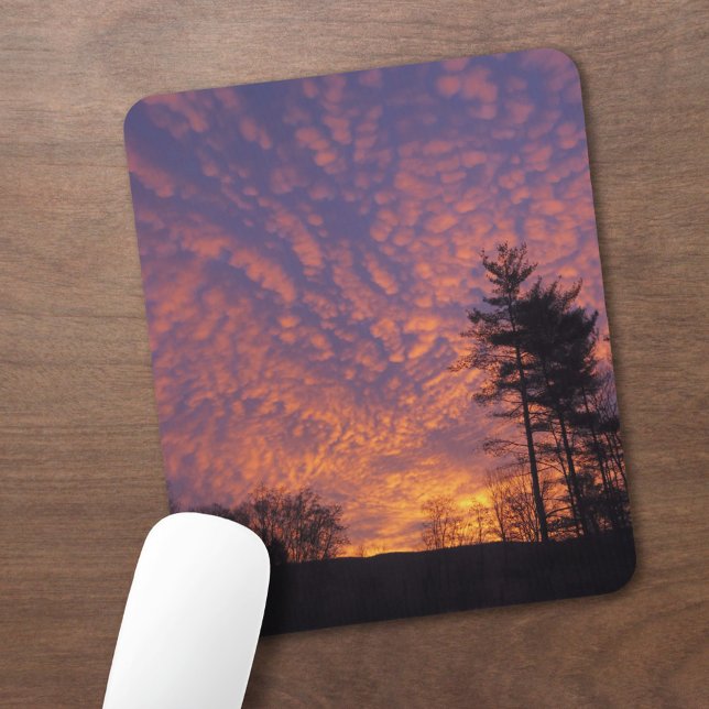 Beautiful Pink Orange Clouds Sunrise Photo Mouse Pad (Beautiful Pink Orange Clouds Sunrise Photo Mouse Pad, in situ)