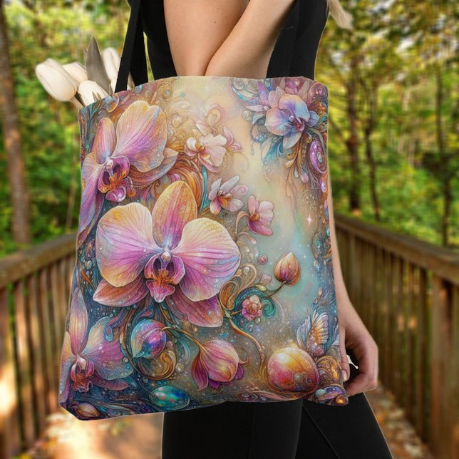 Beautiful Pink Orchid Fantasy Garden Tote Bag (Creator Uploaded)