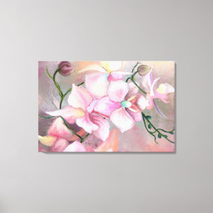 Beautiful Pink Orchid Flowers - Original Painting  Canvas Print