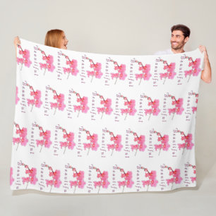 beautiful pink orchid flowers photo art fleece blanket