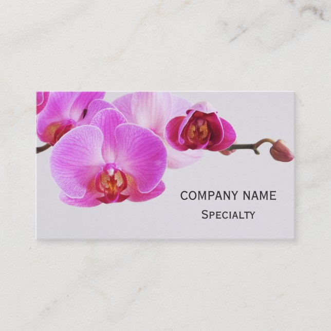 Beautiful Pink Orchids Business Card (Front)