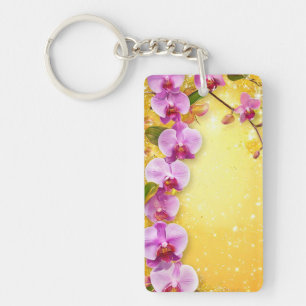 Beautiful Pink Orchids Key Ring