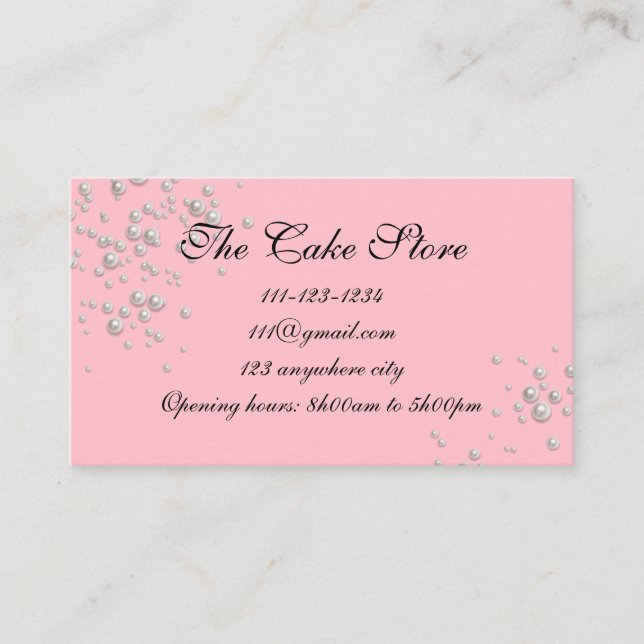beautiful pink pearl business card (Front)