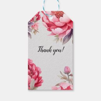beautiful pink peonies flowers gift tags