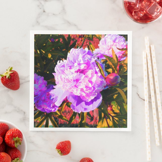 Beautiful Pink Peonies Napkin (Insitu)
