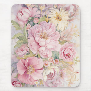 Beautiful pink peonies watercolours. mouse pad
