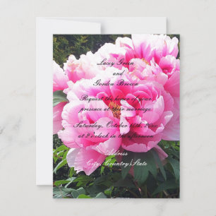 Beautiful Pink Peonies Wedding Invitation