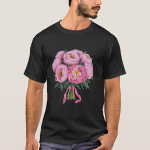 Beautiful Pink Peony for Gardening Mum, Girls flow T-Shirt